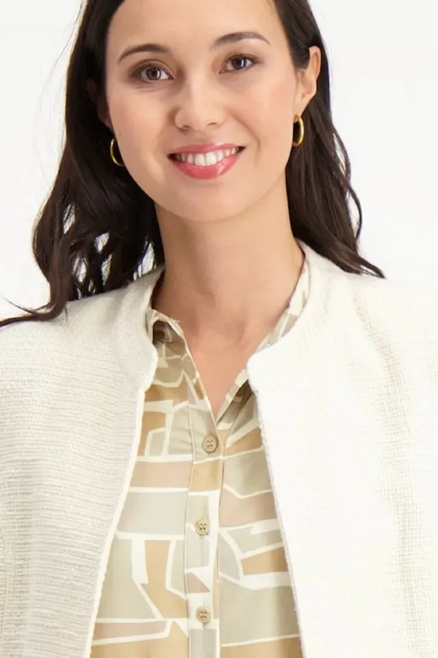 Signe nature Blazer vest: Ecru, Boucle ( Signe.1222 )