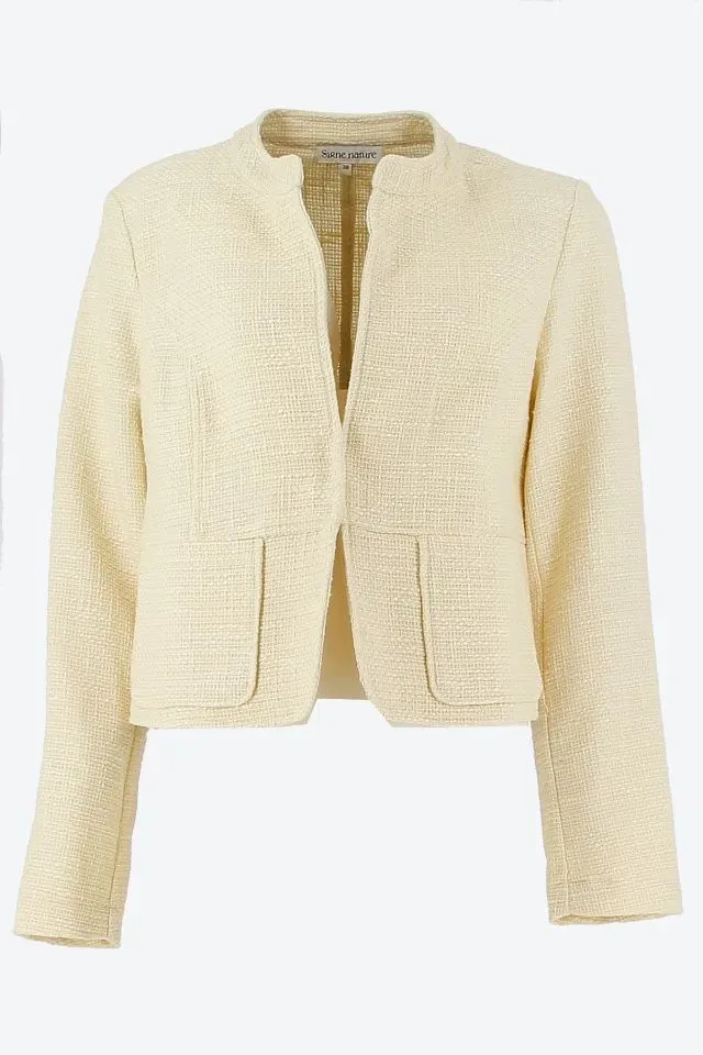 Signe nature Blazer vest: Ecru, Boucle ( Signe.1222 )