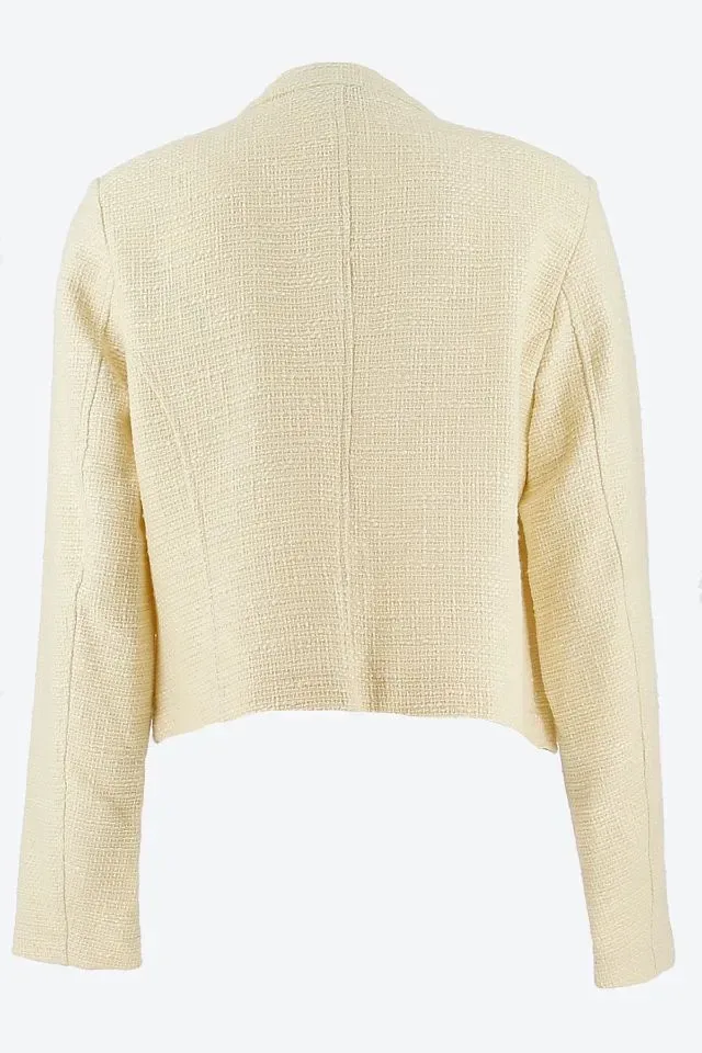 Signe nature Blazer vest: Ecru, Boucle ( Signe.1222 )