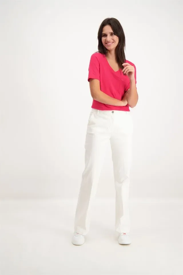 Signe nature T-shirt: Fushia, Korte mouw ( Signe.1223 )