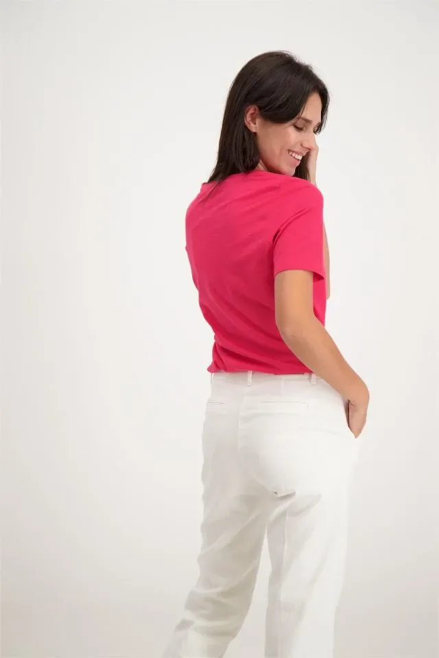Signe nature T-shirt: Fushia, Korte mouw ( Signe.1223 )