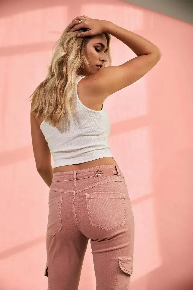 Para Mi broek Jill Cargo: Soft Pink, Morella kwaliteit ( PARA.311 )