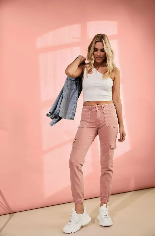 Para Mi broek Jill Cargo: Soft Pink, Morella kwaliteit ( PARA.311 )
