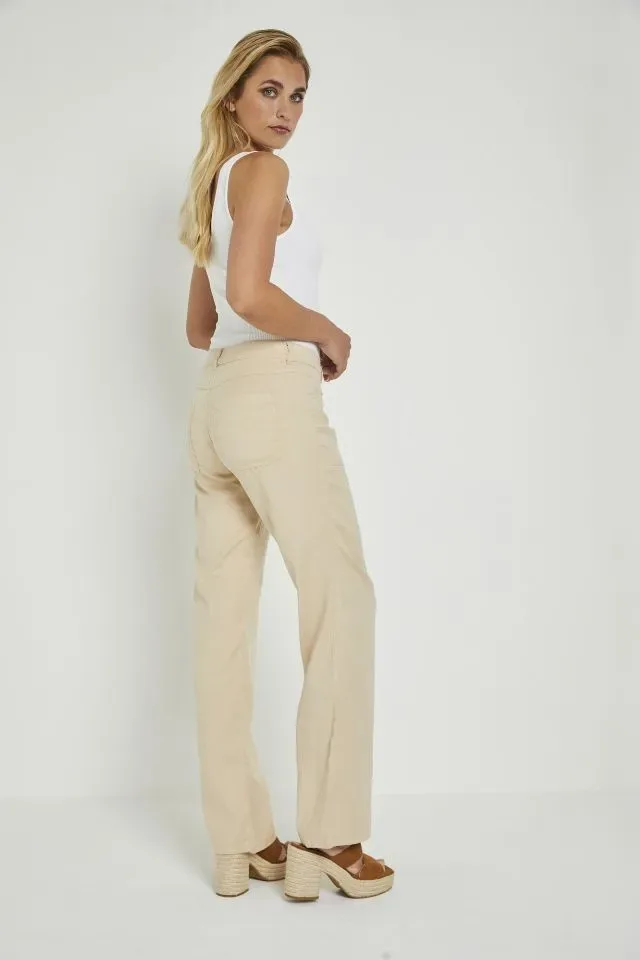 Para Mi broek Hannah Summer Linnen: Elastiek in de lenden, Beige ( PARA.312 )