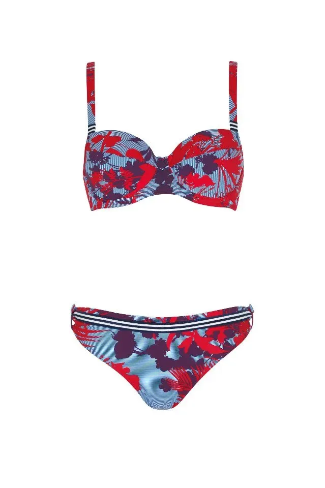 Sunflair bikini: Blauw / rood, voorgevormd, midi slip (SUNF.156 °