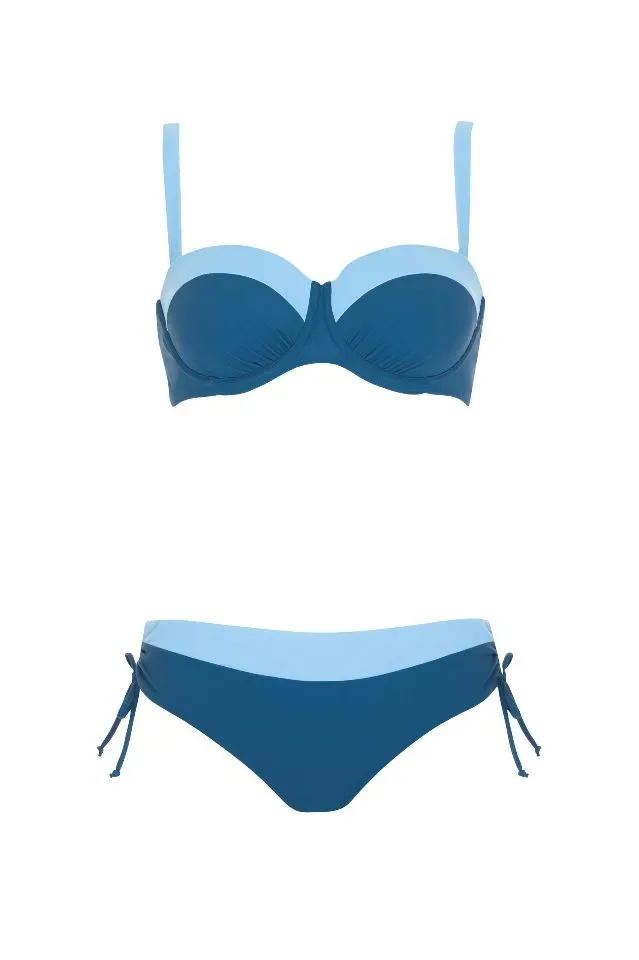 Sunflair Bikini: Blauw, voorgevormd ook mogelijk zonder schouderbandjes ( SUNF.159 )