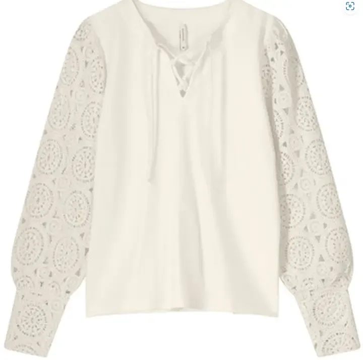 Summum shirt: Ecru, Crochet mouwen ( SUM.70 )