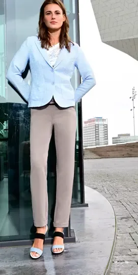 Frank Walder Broek: Mia, Taupe recht model ( WAL.6 )