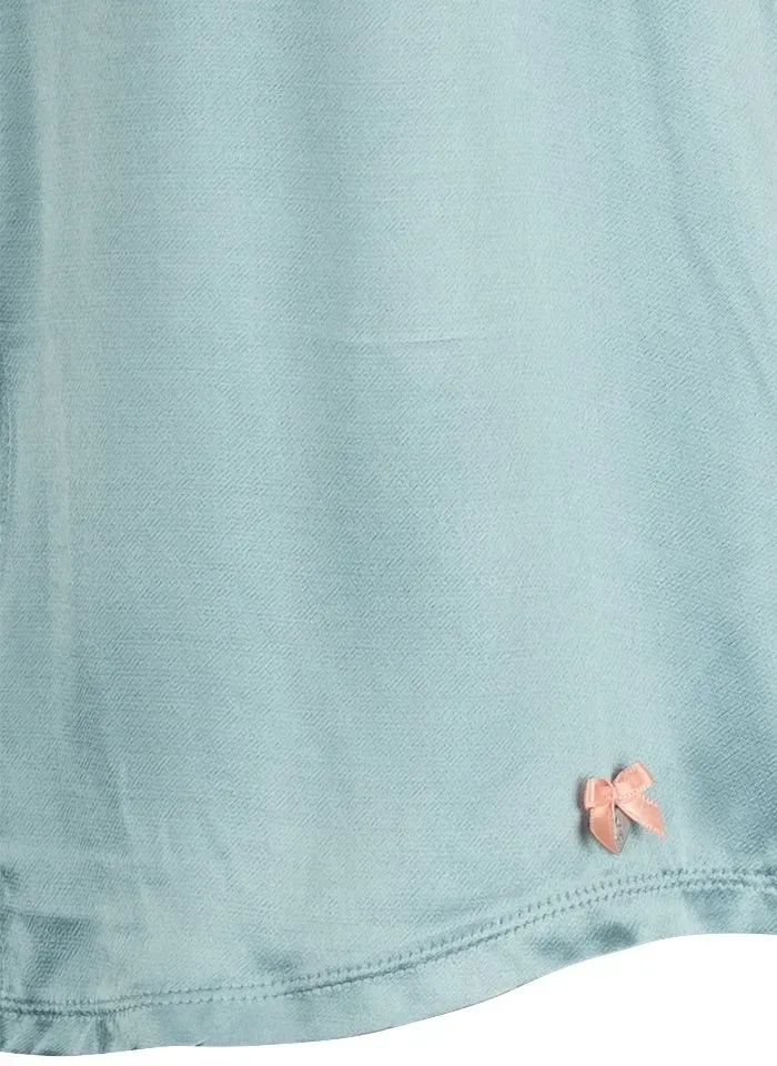 Short Stories ( sanetta ): Pyjama Dames: Satijn, doorknoop model met short ( SAN.111 )