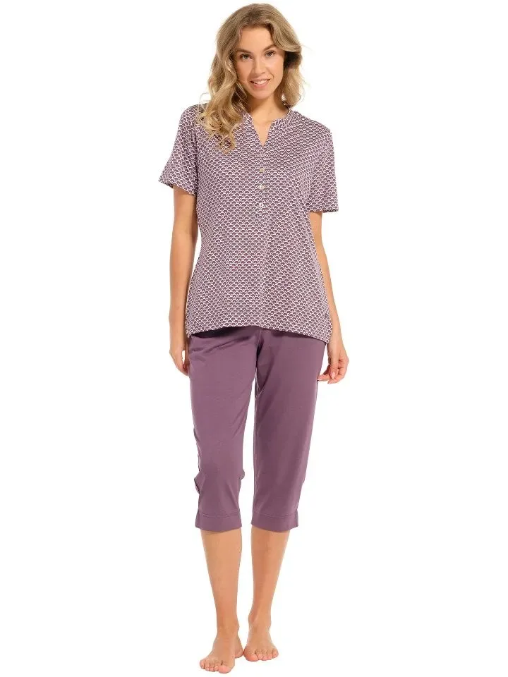 Pastunette Deluxe Dames pyjama: Dark Purple, Tencel kwaliteit ( PAS.24 )