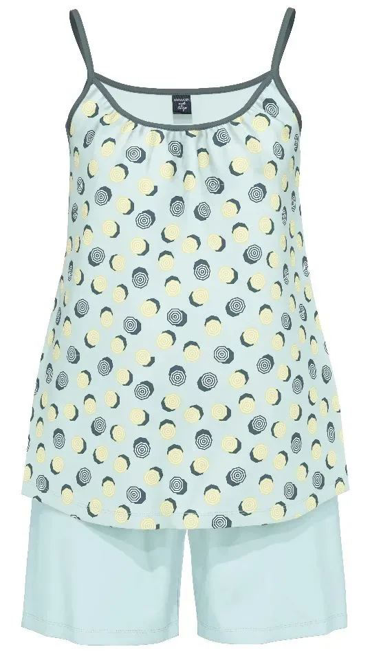 Ammann Dames Pyjama: Licht blauw, ( OPGEPAST, DONKER BLAUWE BROEK ( AMM.609 )