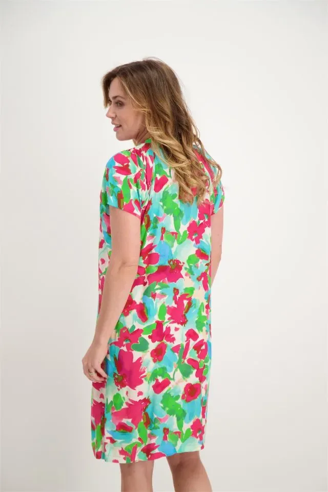 Signe Nature kleed: Multi color, V hals ( DAC.1231 )