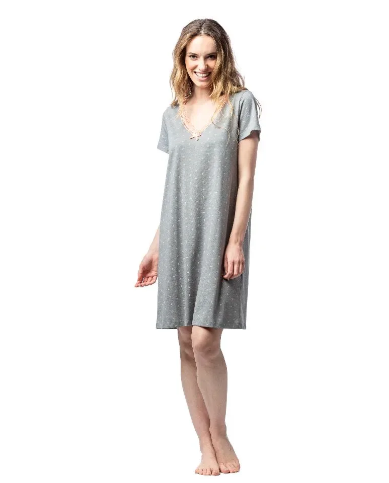 Egatex nachthemd dames: Korte mouw, tot 3XL ( EGA.408 )