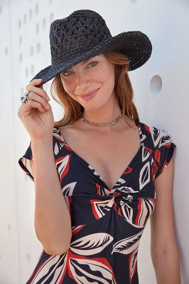 Janira Kleed: Papaye, Jersey stof, Lang model ( JAN.242 )