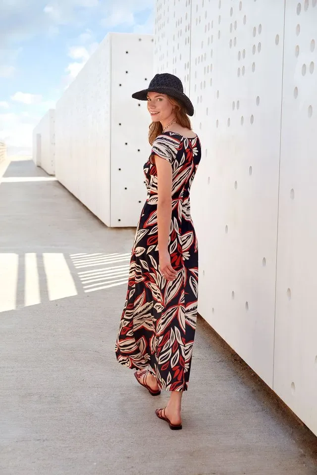 Janira Kleed: Papaye, Jersey stof, Lang model ( JAN.242 )