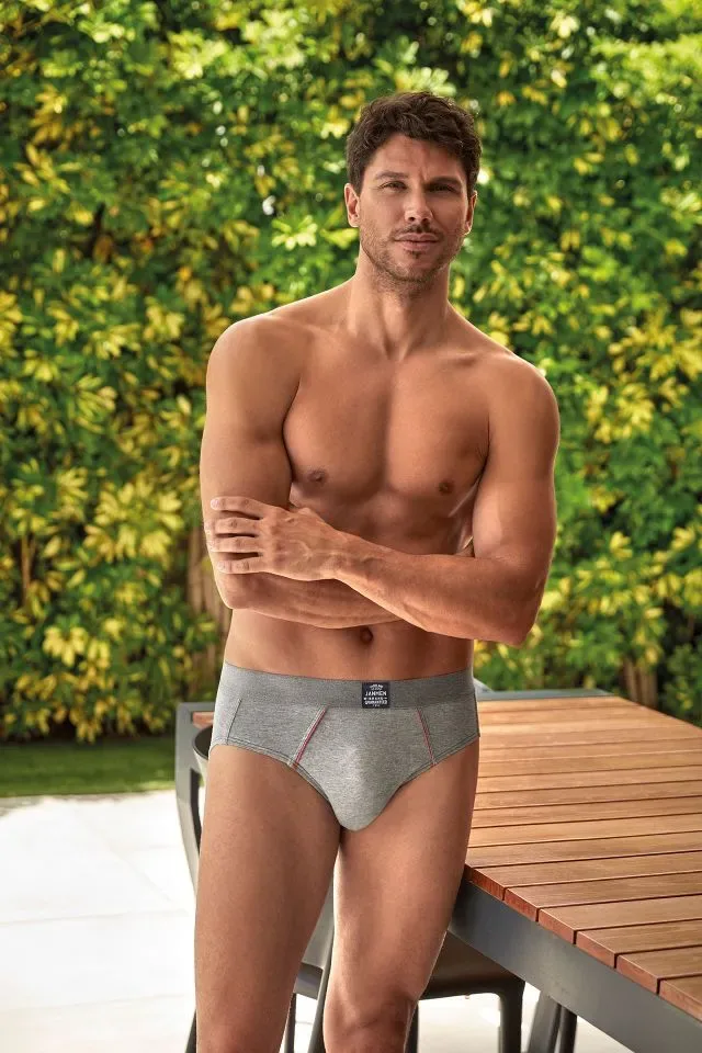Janira Heren Slip: Surf motief / effen, duopack ( JAN.247 )