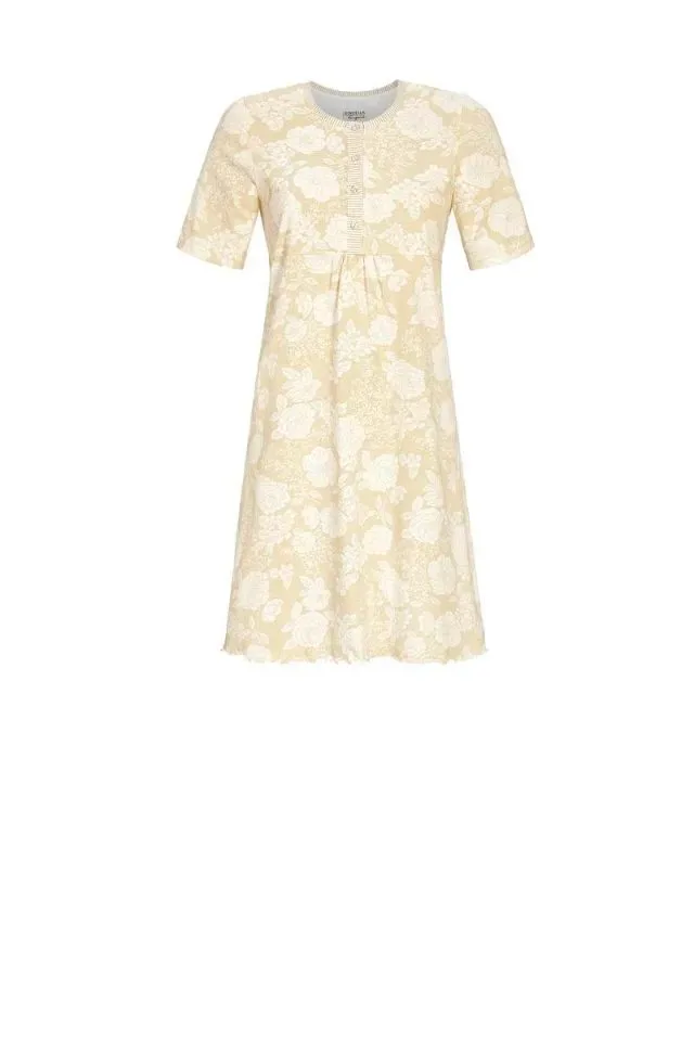 Ringella nachthemd dames: Beige, korte mouw ( RIN.492 )