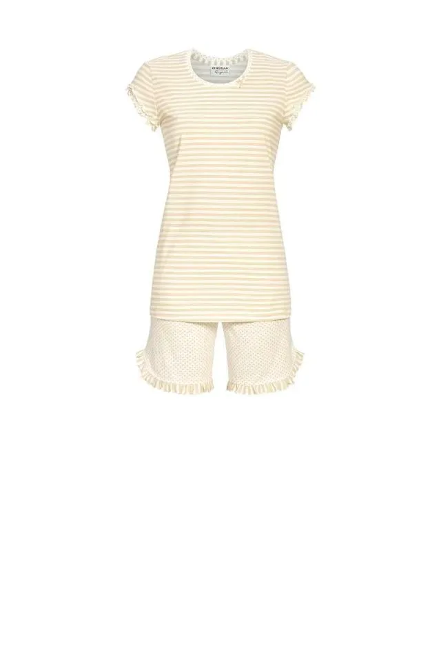 Ringella Pyjama dames: beige, gestreept ( RIN.495 )