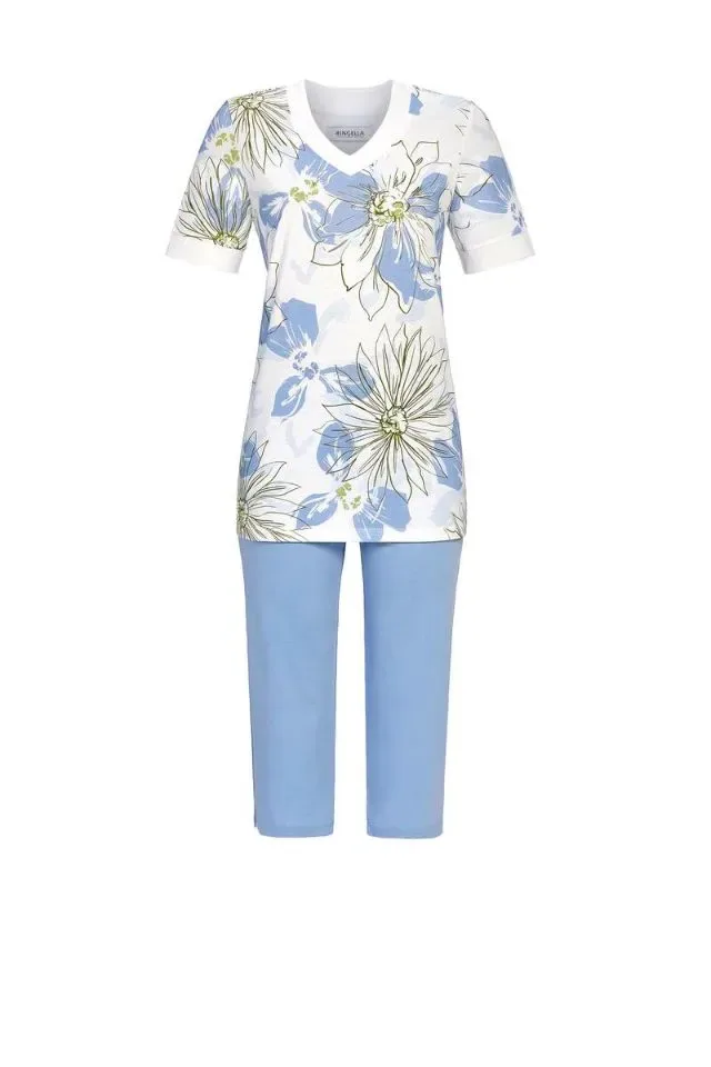 Ringella Pyjama Dams: korte mouw, Capri broek, tencel ( RIN.512 )