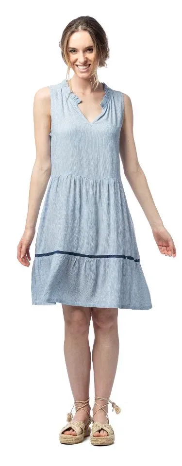 Egatex strandkleed: Blauw / wit, bohemien stijl ( EGA.418 )