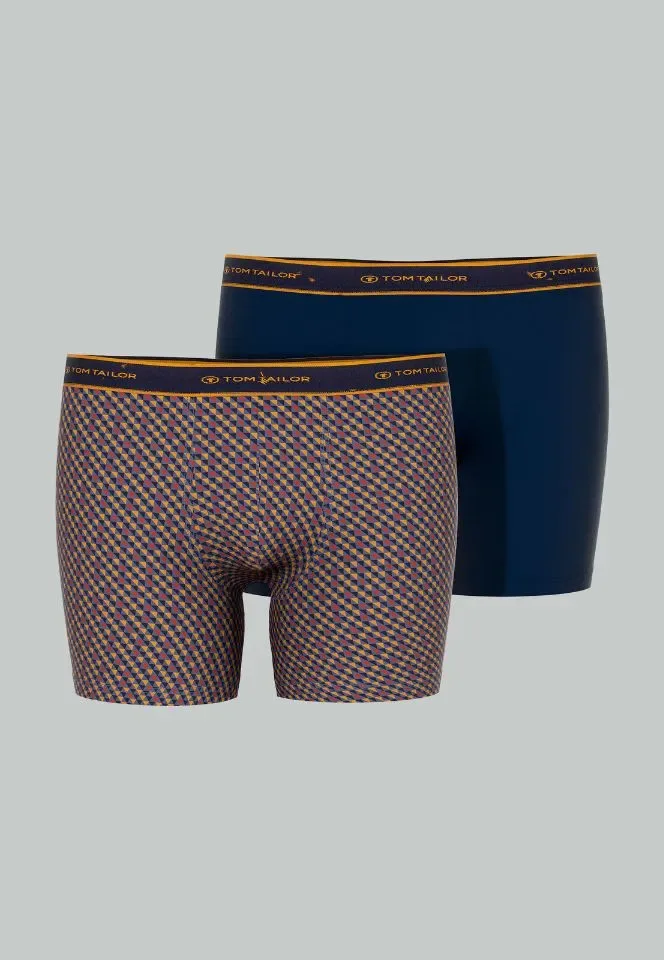 Tom Tailor Boxer heren: Duopack, Long pants, motief / effen ( TOM.32 )