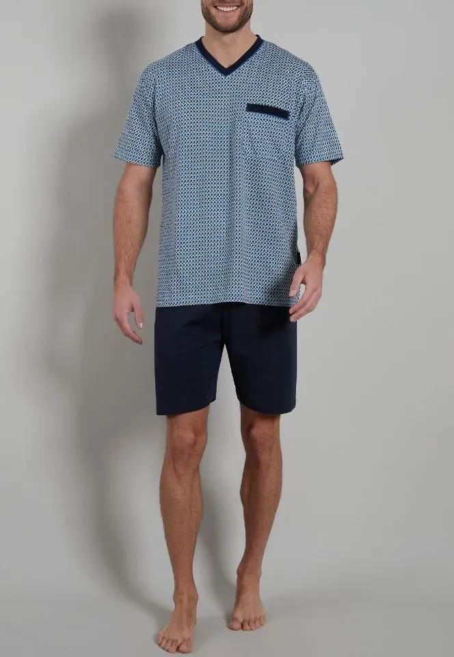 Gotzburg Pyjama Heren: Licht Blauw, V hals ( GOT.58 )