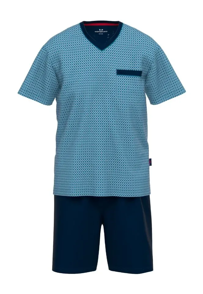 Gotzburg Pyjama Heren: Licht Blauw, V hals ( GOT.58 )