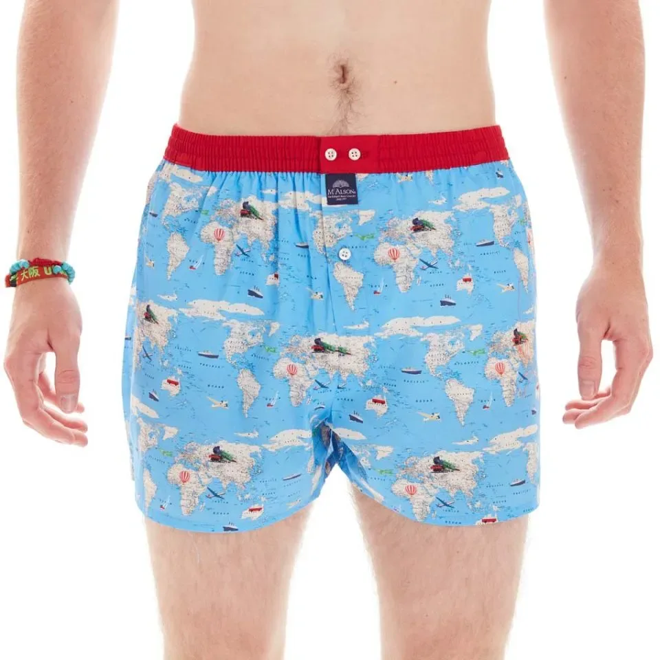 MC Alson Boxershort Heren: Wereldbol, los model, ingewerkte slip ( MCA.33 )