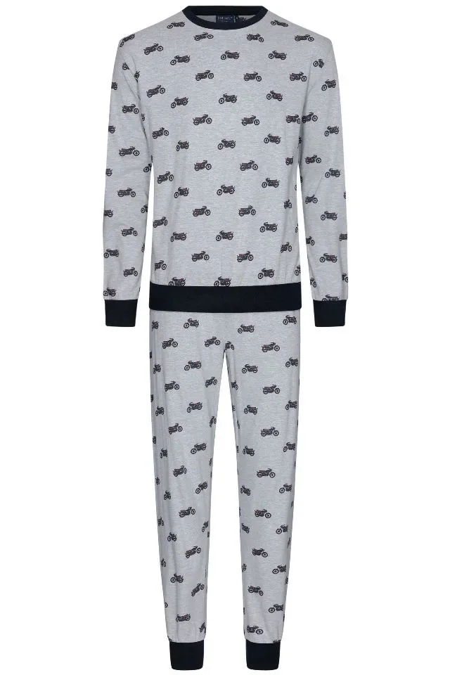 Pastunette Heren Pyjama: Moto's, Grijs ( PAS.39 )