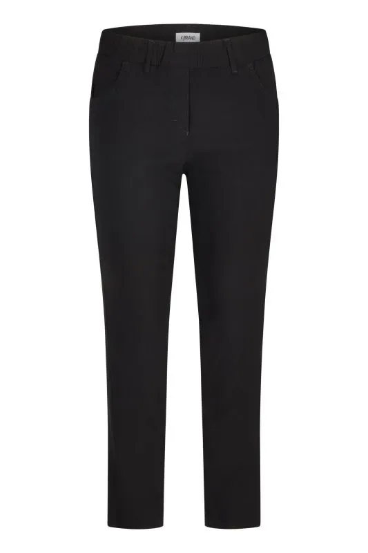KJ Brand Dames Broek: Jenny, Elastiek in de lenden, Zwart ( BRA.311 )