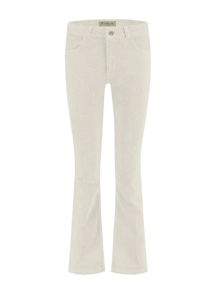Para Mi Dames broek: Jade, Vintage Corduroy, Off White, ( Ribfluweel ) ( PARA.329 )