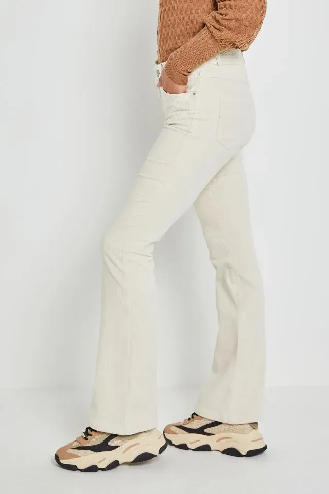 Para Mi Dames broek: Jade, Vintage Corduroy, Off White, ( Ribfluweel ) ( PARA.329 )