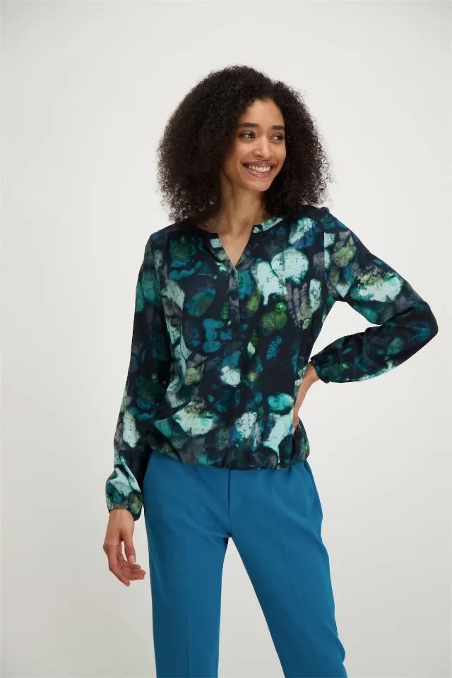 Signe Nature Bloes: Blauw geprint ( Signe.1236 )