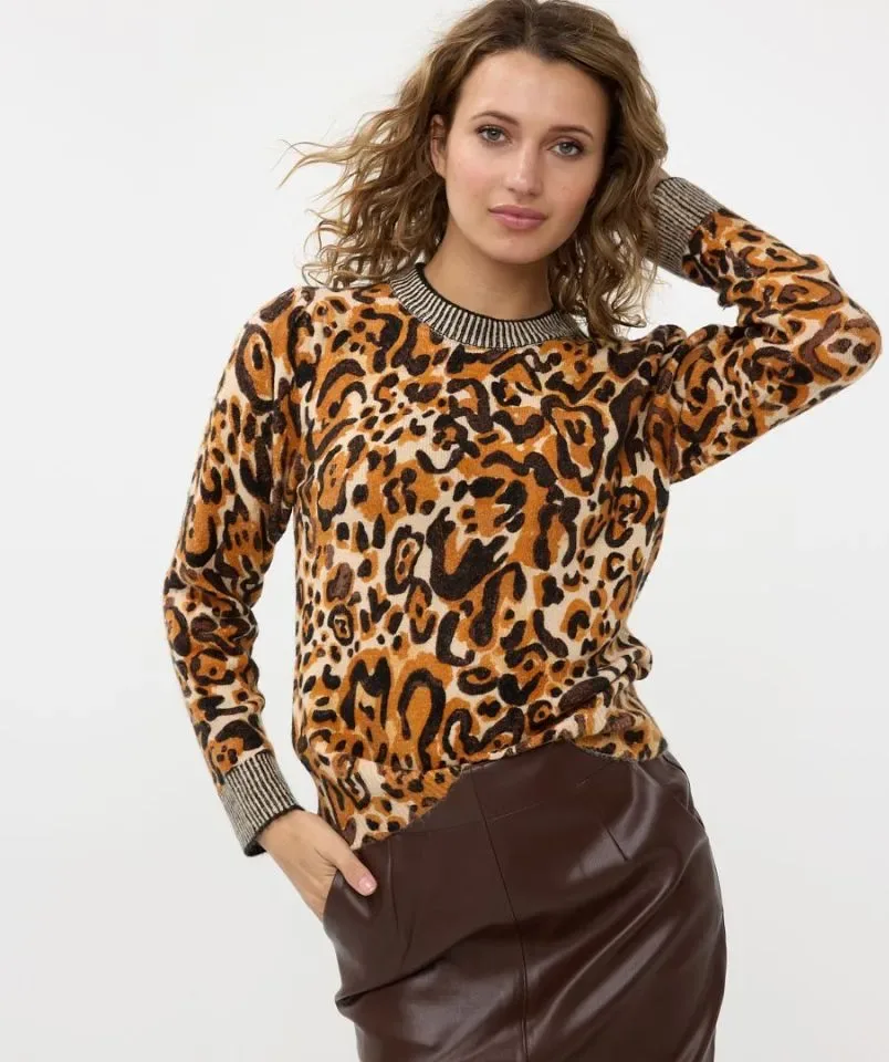Esqualo Pull: Luipaard print, ( ESQ.277 )