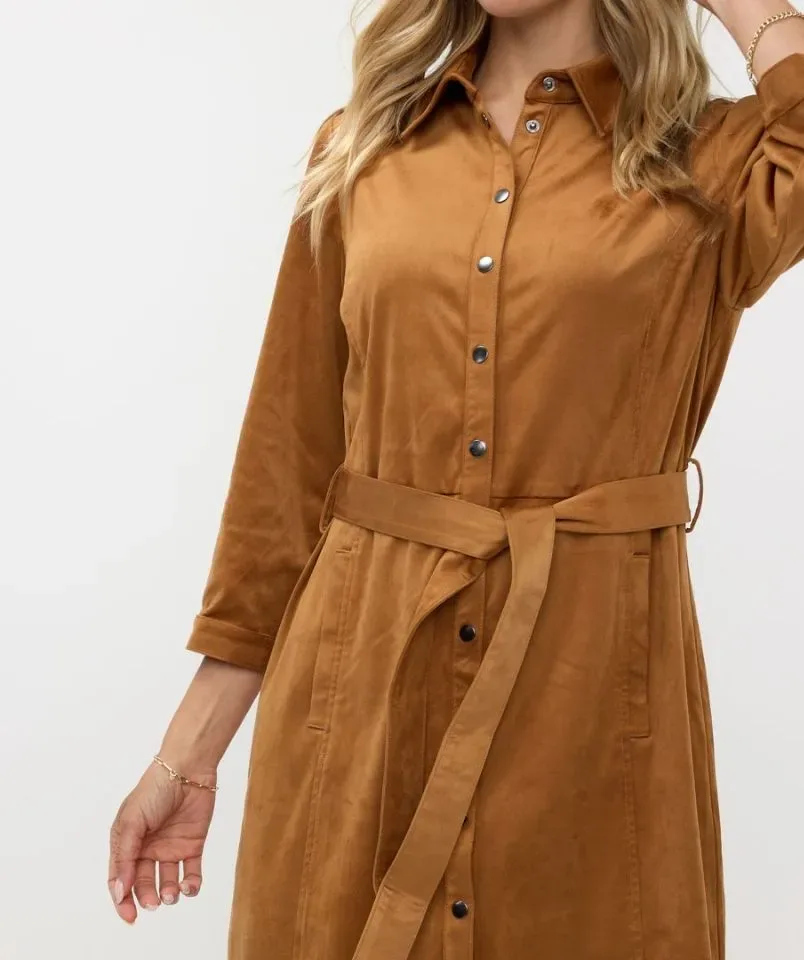 Esqualo Kleed Suede: Camel kleur ( ESQ.278 )
