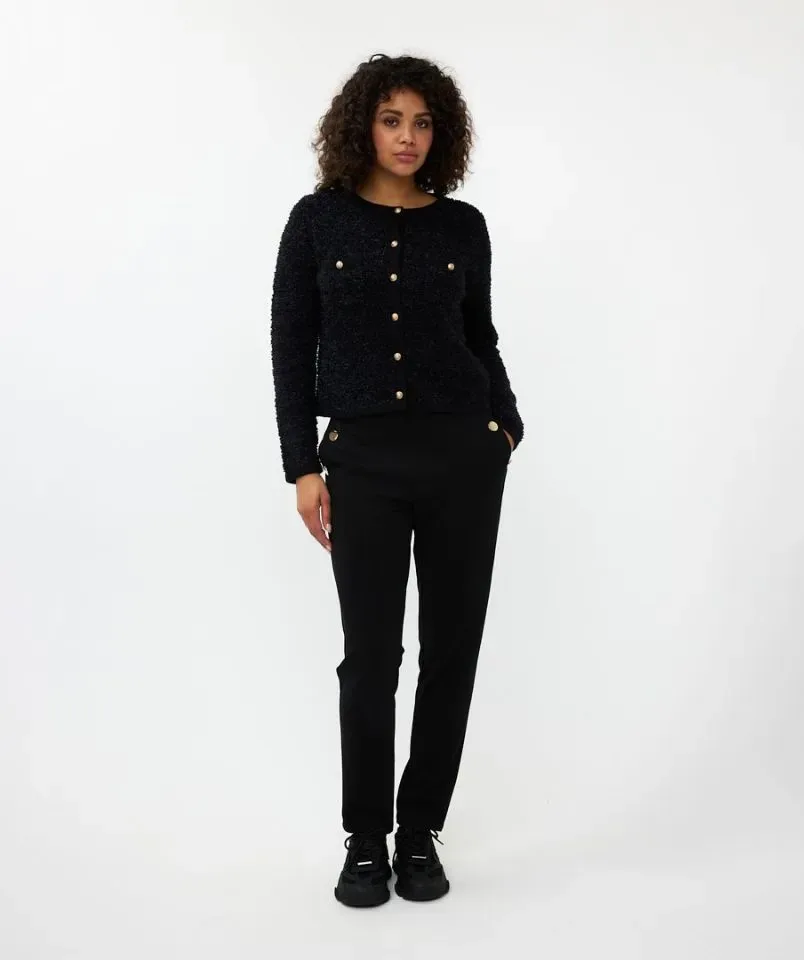 Esqualo zwarte gilet met knopen: harige stof ( ESQ.282 )