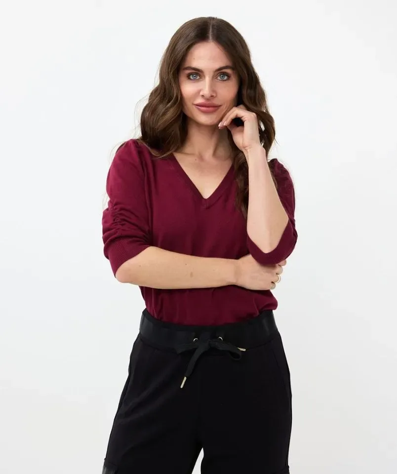 Esqualo Pull: bordeau, 3/4 mouw ( ESQ.284 )
