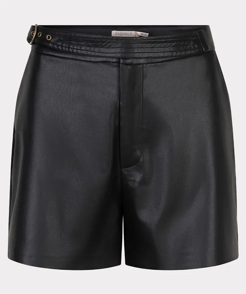 Esqualo Short: Vegan Leather, Zwart ( ESQ.285 )
