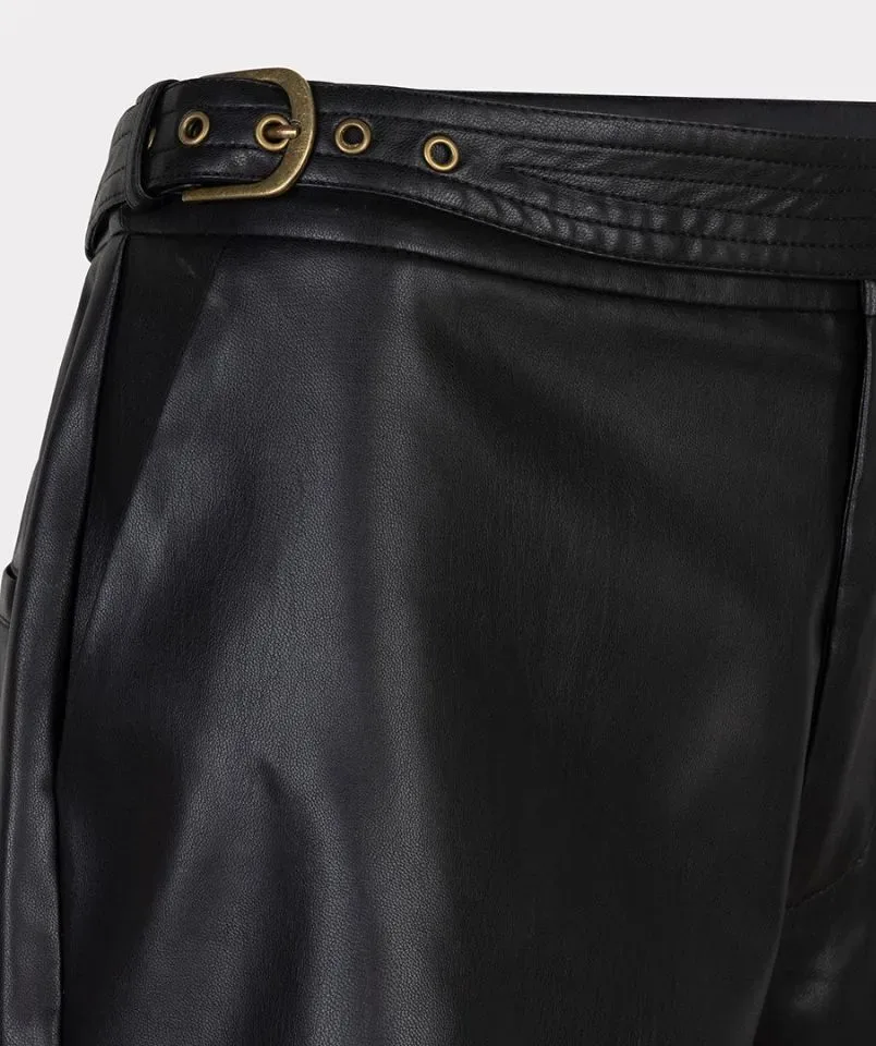 Esqualo Short: Vegan Leather, Zwart ( ESQ.285 )