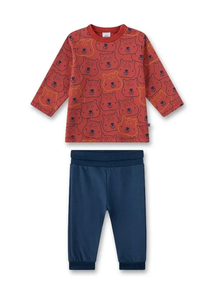 Sanetta Pyjama Jongens: Bever, 100% Katoen, vanaf 9maand ( SAN127 )
