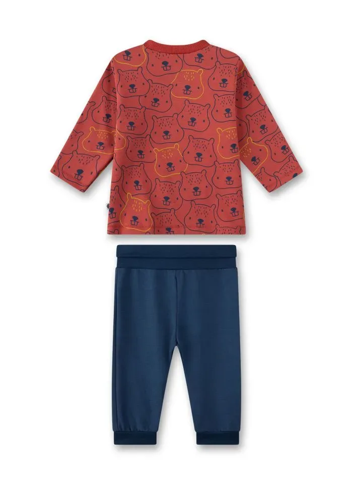 Sanetta Pyjama Jongens: Bever, 100% Katoen, vanaf 9maand ( SAN127 )