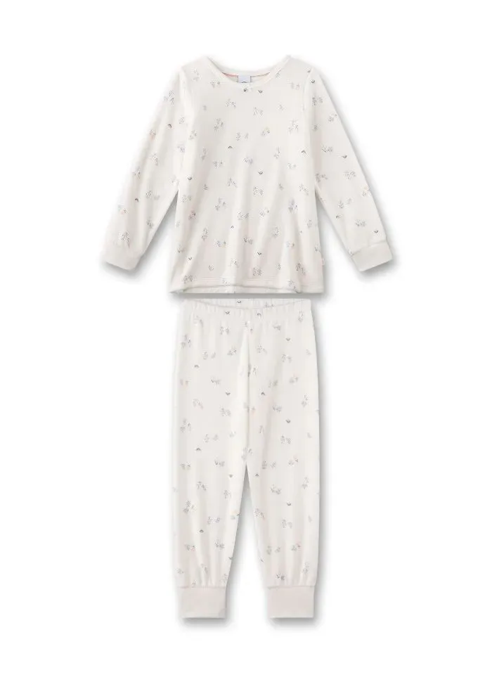 Sanetta Pyjama Meisjes: Velours, bloem motief ( SAN.134 )