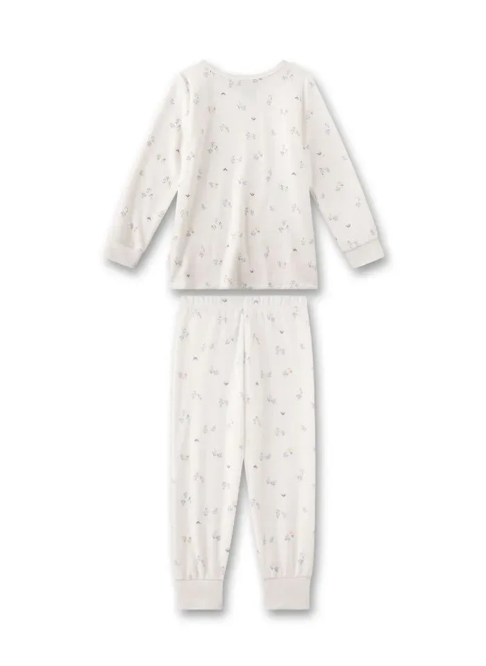Sanetta Pyjama Meisjes: Velours, bloem motief ( SAN.134 )