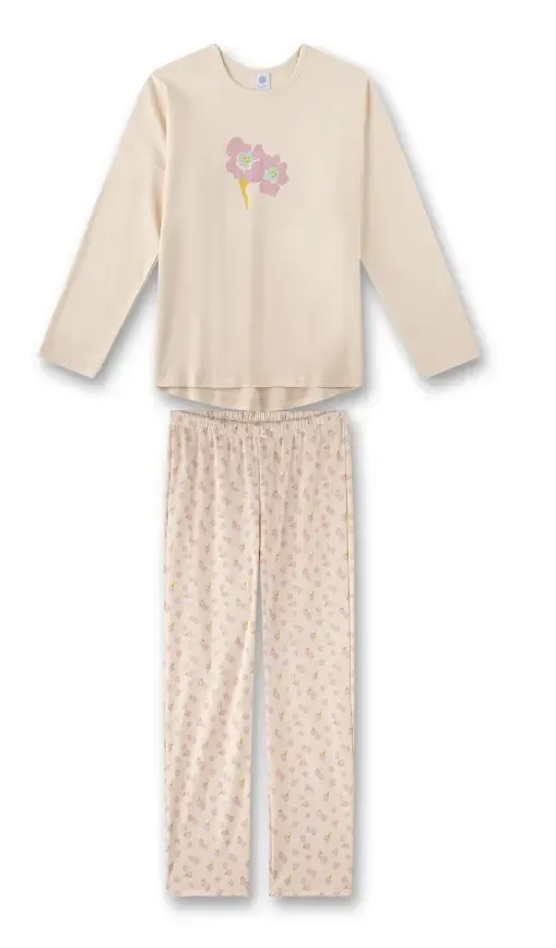 Sanetta Pyjama Meisjes: 100% Katoen, Beige ( SAN.125 )