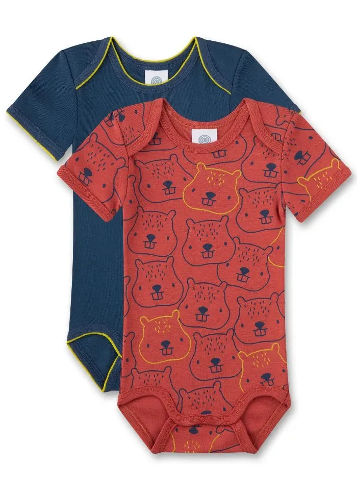 Sanetta Romper jongens: Bever, Duopack ( SAN.138 )