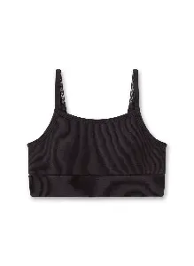 Sanetta Tiener top: Zwart, fijne rib, uitneembare pads ( SAN.145 )
