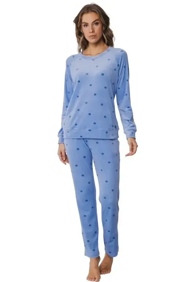 Pastunette Pyjama Dames: Licht blauw, Velours ( PAS.66 )