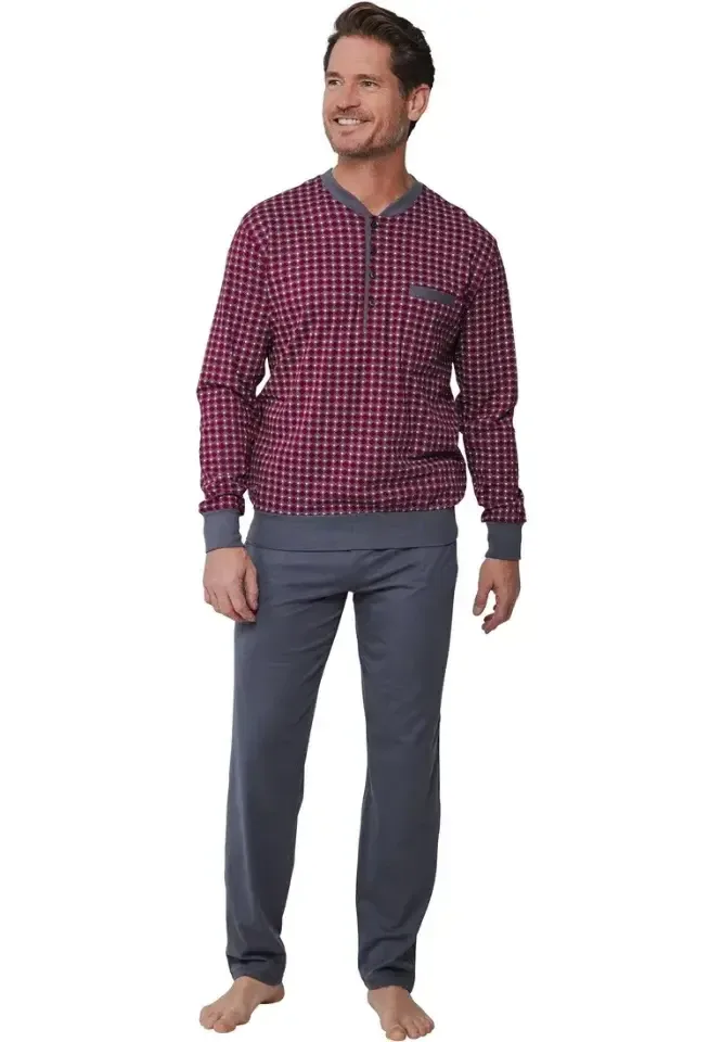 Pastunette Heren pyjama: Bordeau tot 3xL ( PAS.59 )