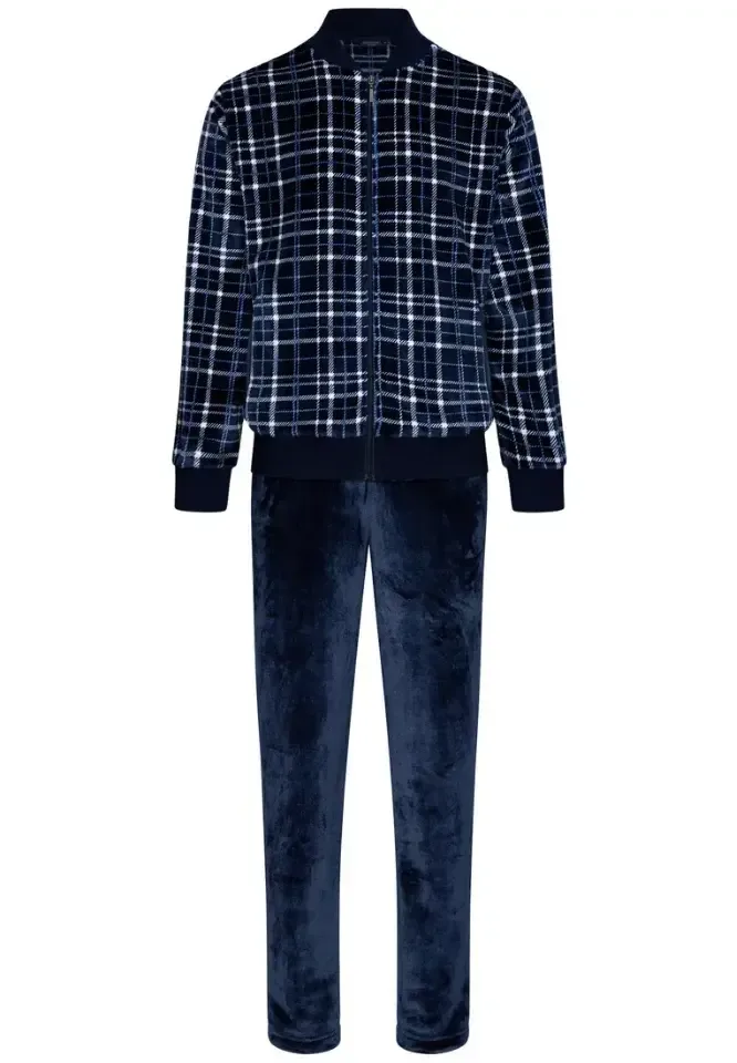 Pastunette Heren Homewear: Blauw, rits ( PAS.61 )