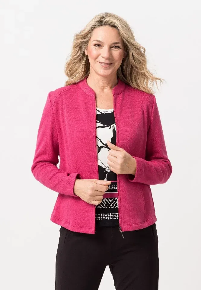 Frank Walder gilet met rits: Fuschia ( WAL.35 )